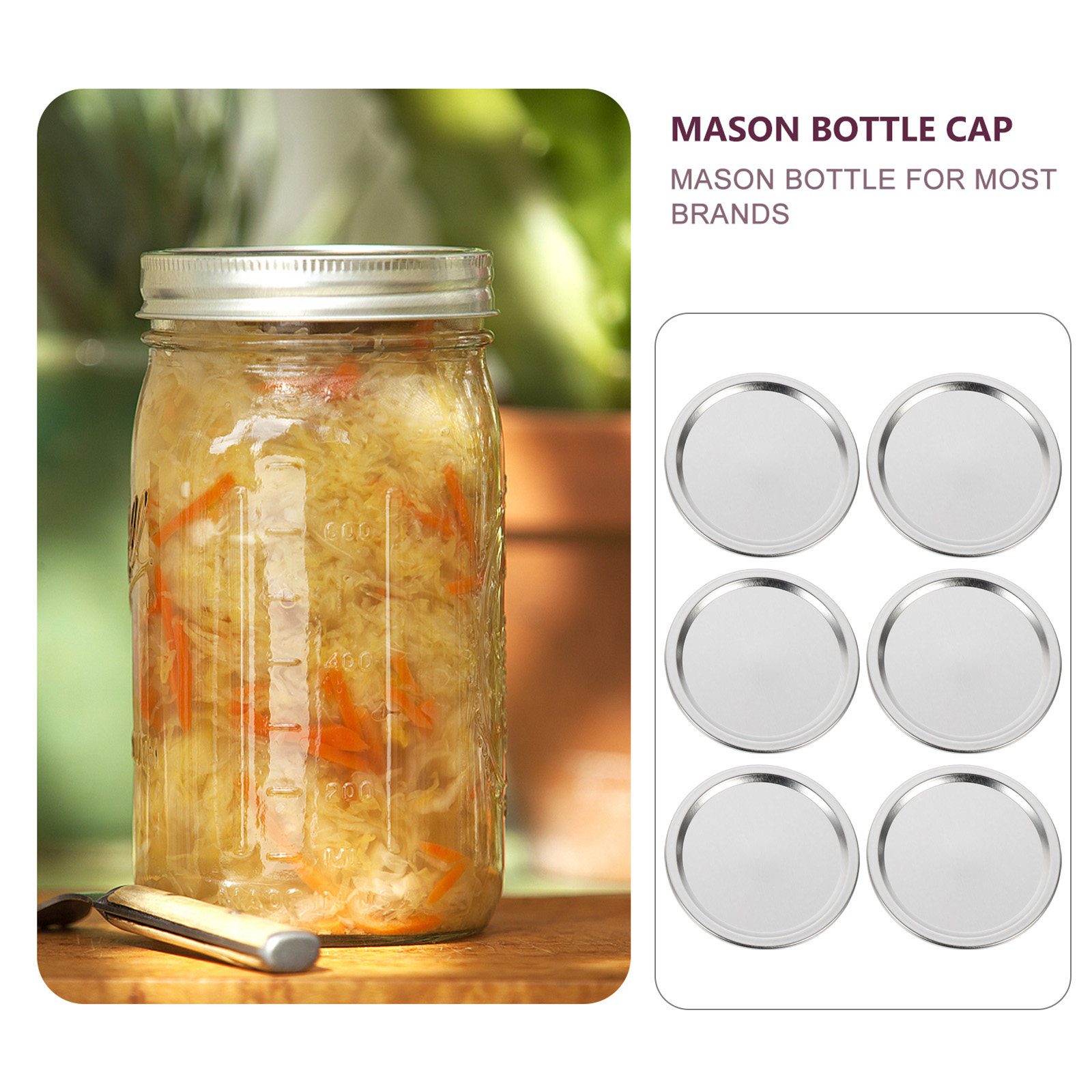 Food Storage Lid - 20Pcs Metal Jar Lids Airtight Seal