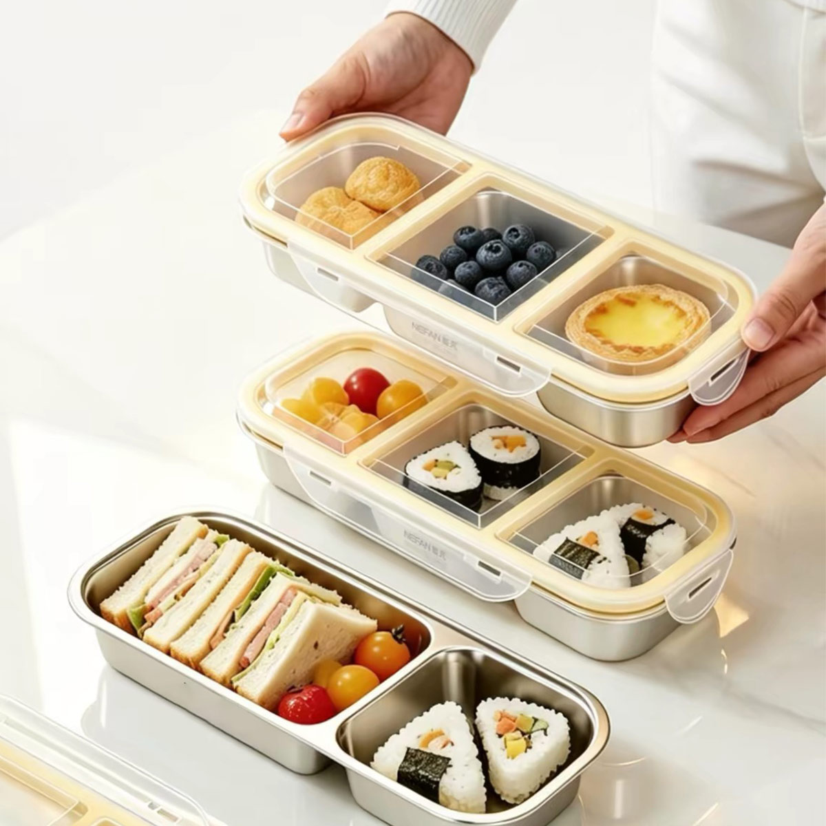Food Storage With Compartments - Stainless Steel Food Storage Box with