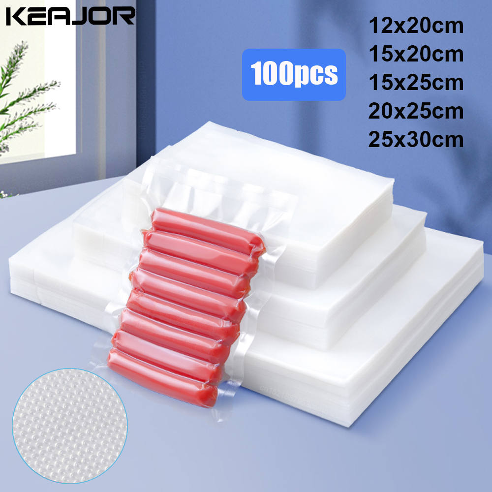 Food Storage Bag Organizer - Vacuum Packaging Bags for Food 100pcs