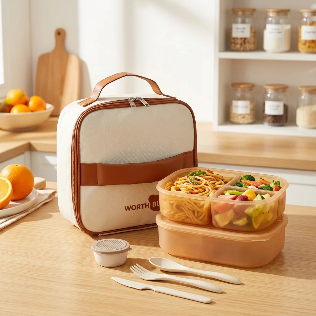 Food Storage With Compartments - Detachable Plastic Bento Box Microwavable 3