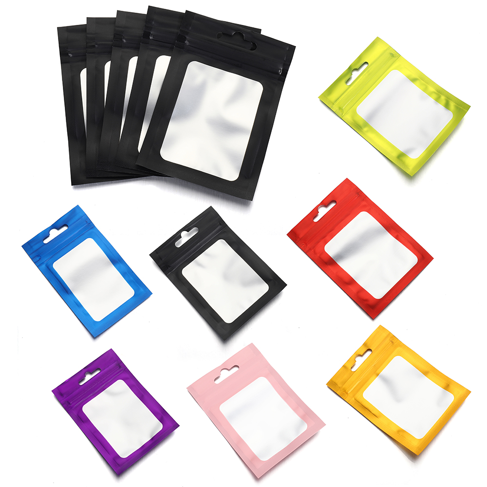 Food Storage Mylar Bags - 50pcs Black Foil Pouch Reusable Self