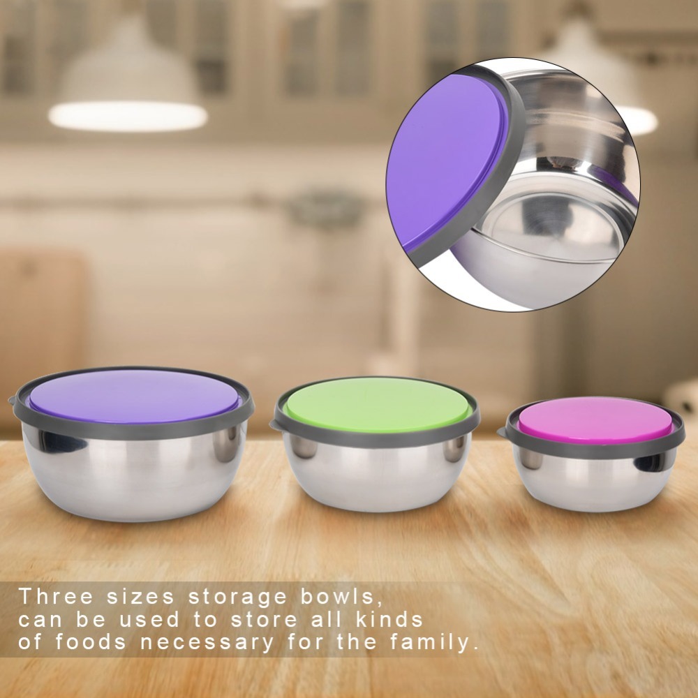 Food Storage Practices - 3PCS Practical Stainless Steel Mixing Bowls