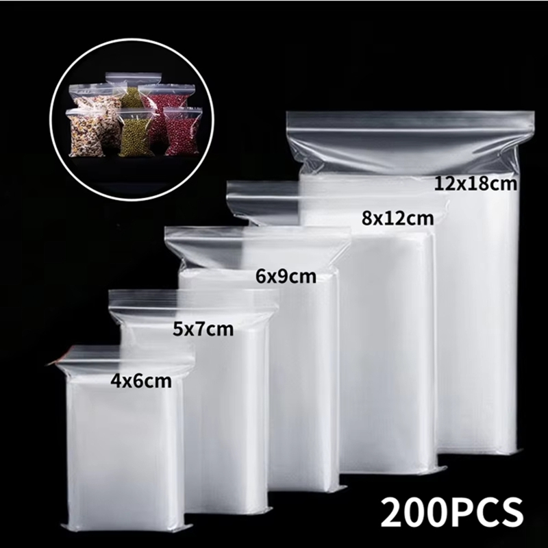 Food Storage Zip Lock Bags - 100pcs Transparent Zip Bags Food Jewelry
