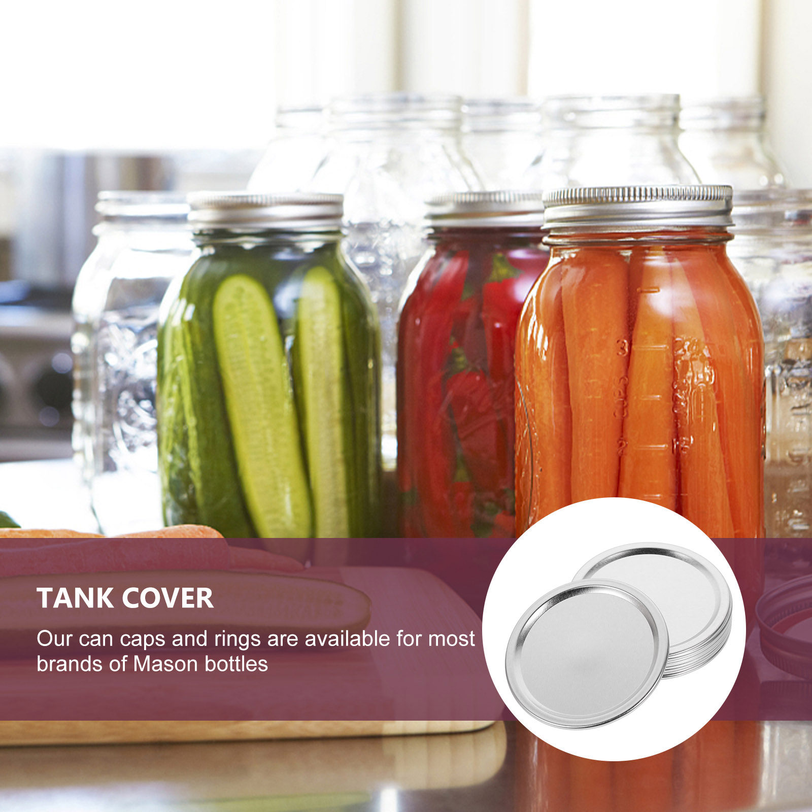 20Pcs Metal Jar Lids Airtight  - огляд і ціна Food Storage Lid