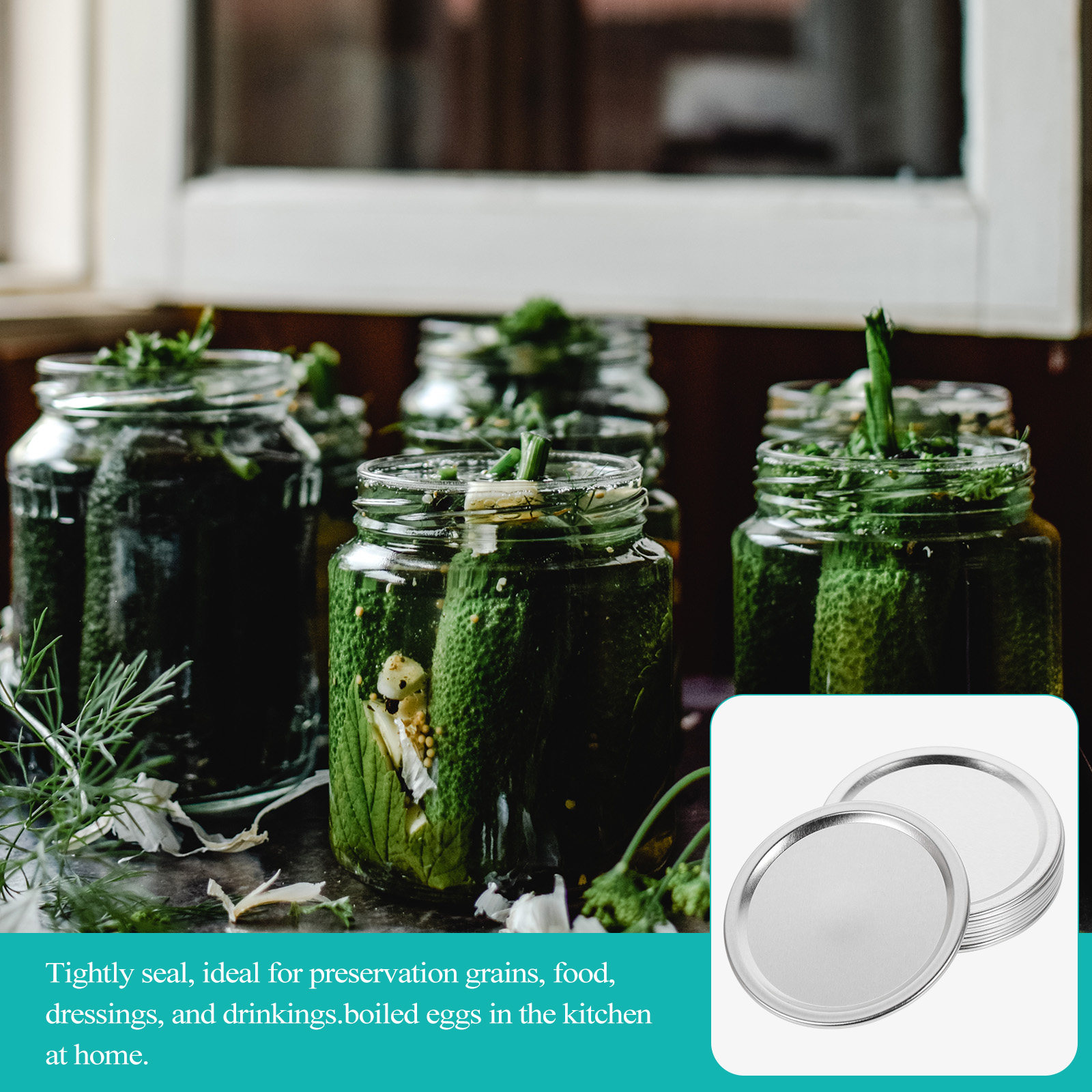 20Pcs Metal Jar Lids Airtight  - огляд і ціна Food Storage Lid
