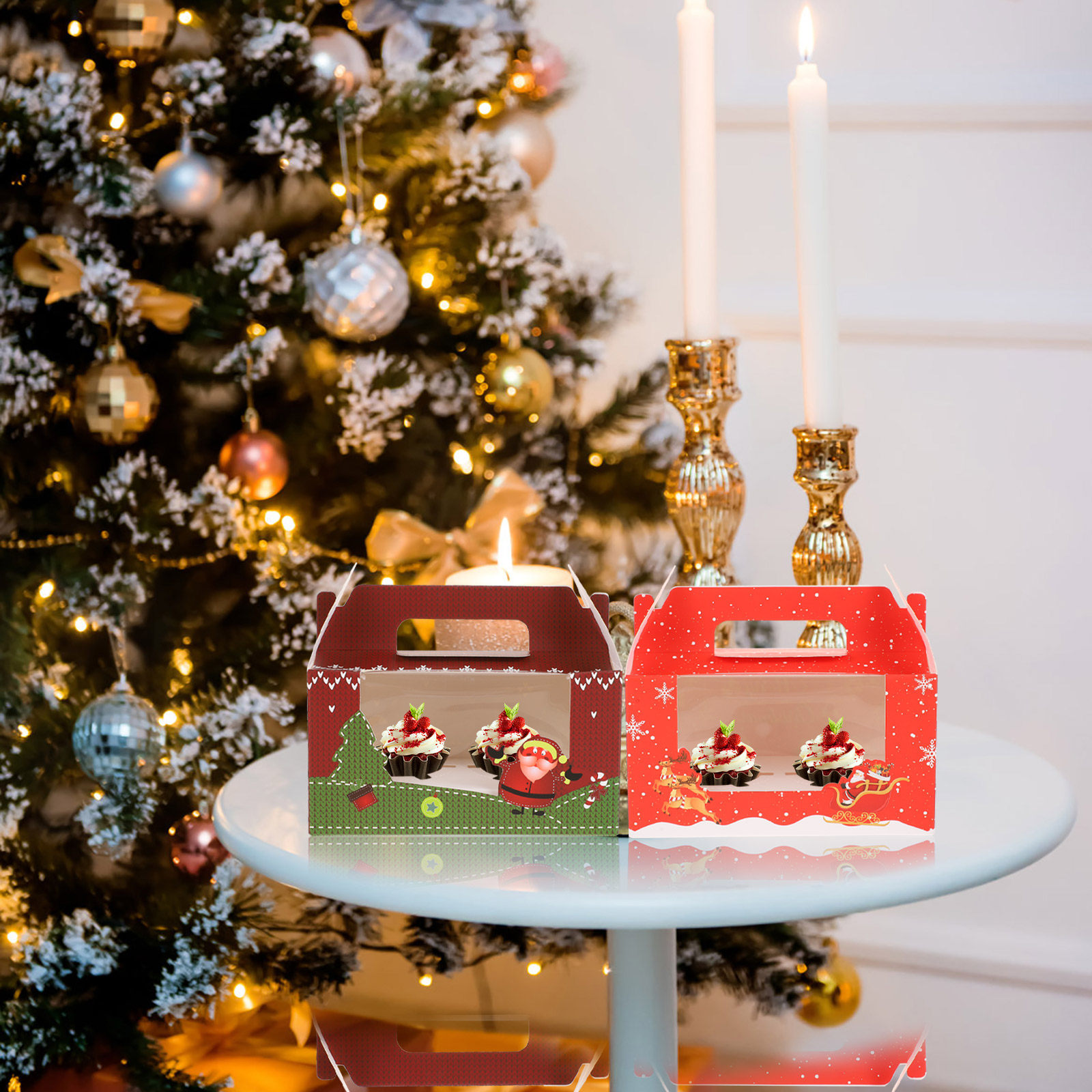 10Pcs Xmas Dessert Boxes Eco F - огляд і ціна Xmas Food Storage Containers