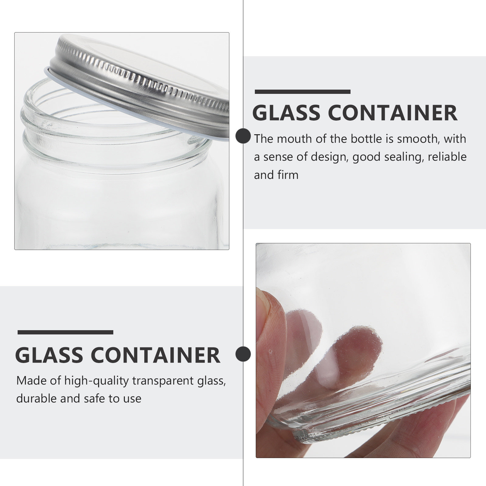 6Pcs Mason Glass Jar Set Thick - огляд і ціна Food Storage Glass Jar
