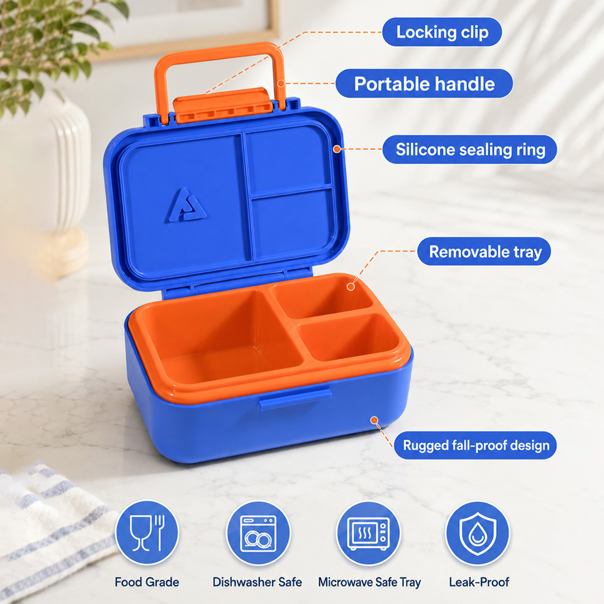 Bento Lunch Box for with 13oz  - огляд і ціна Food Storage With Compartments