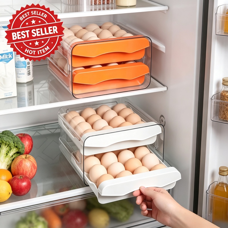 2-Layer Drawer Type Refrigerat - огляд і ціна Egg Storage Holder