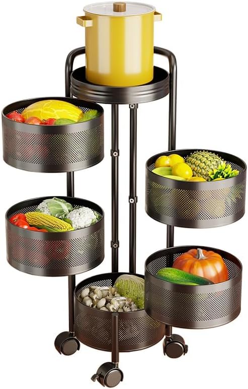 5-Tier Rotating Kitchen Storag - огляд і ціна Food Storage With Wheels