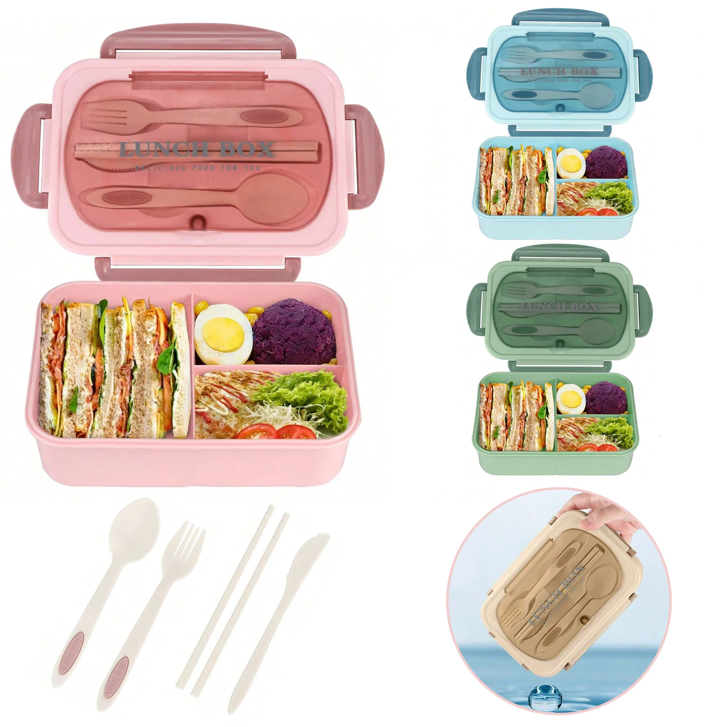 Adult Bento Box with 3 Compart - огляд і ціна Food Storage With Compartments