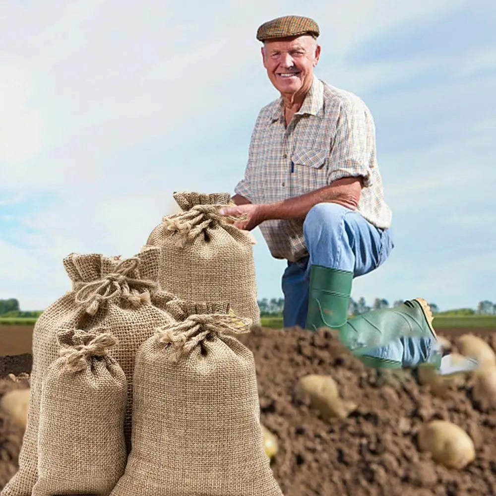 Natural Burlap Sack Jute Potat - огляд і ціна Food Storage In Roots