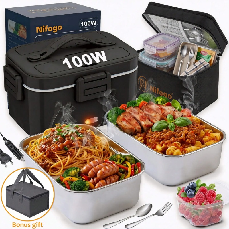 100W Electric Heated Lunch Box - огляд і ціна Food Storage Bag Organizer