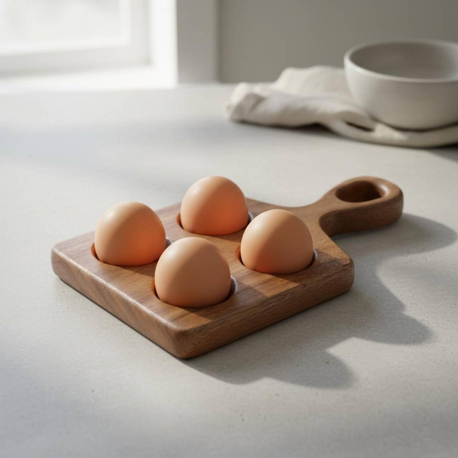 Beech Wood Egg Tray Deep Slot  - огляд і ціна Egg Storage Holder