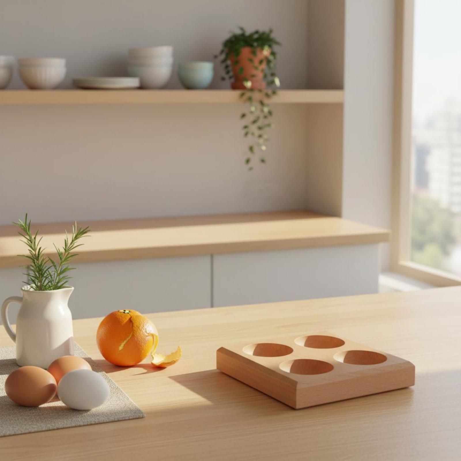 Beech Wood Egg Tray Deep Slot  - огляд і ціна Egg Storage Holder