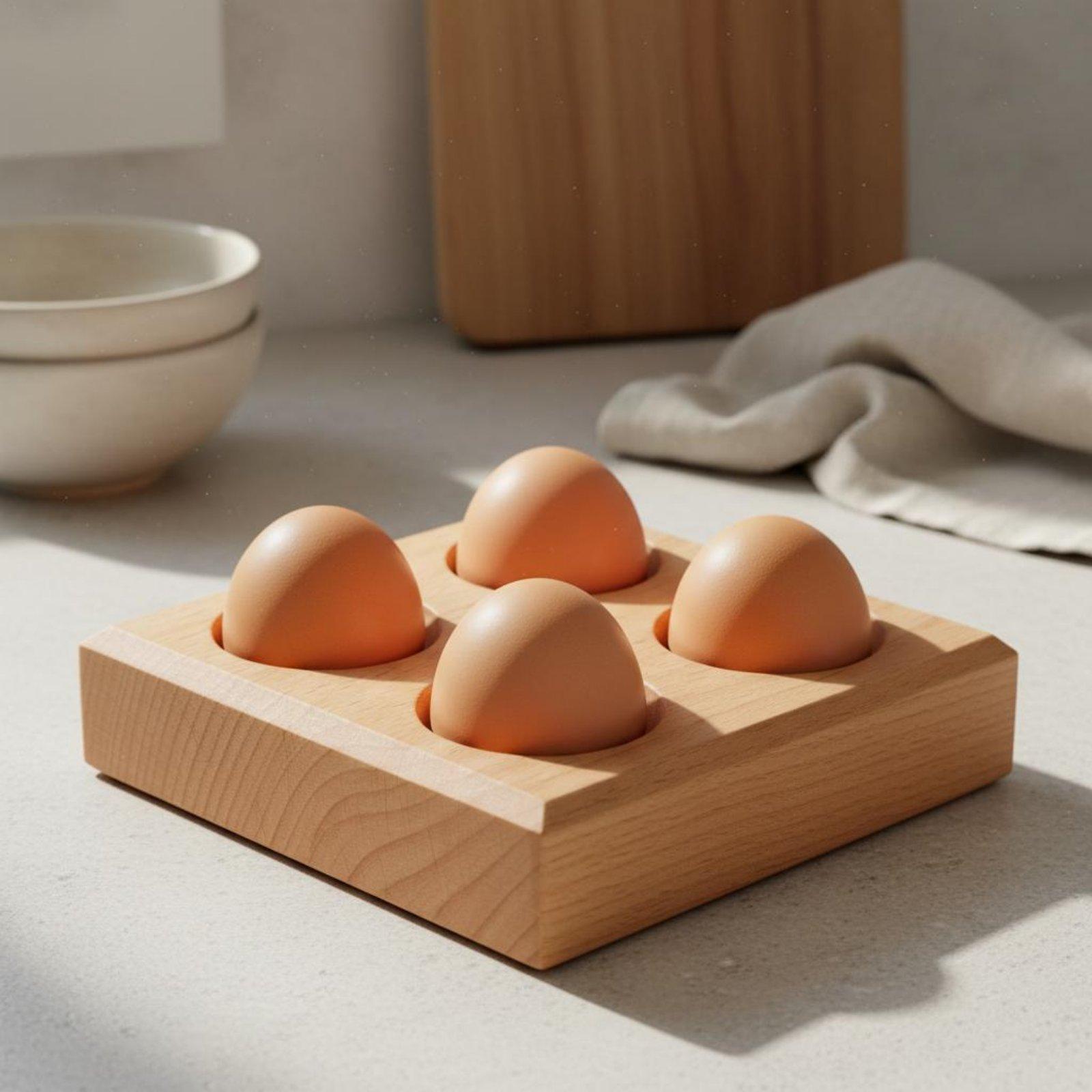 Beech Wood Egg Tray Deep Slot  - огляд і ціна Egg Storage Holder
