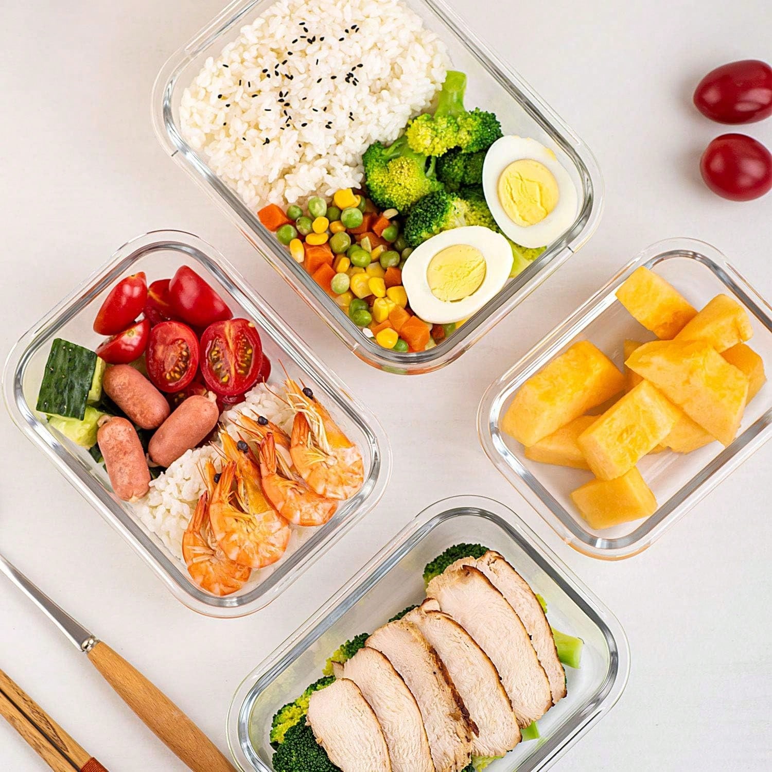 10 Pack Glass Meal Prep Contai - огляд і ціна Food Storage Glass Jar
