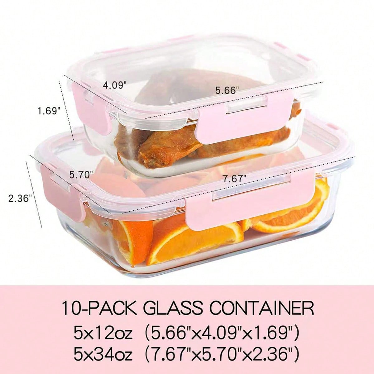 10 Pack Glass Meal Prep Contai - огляд і ціна Food Storage Glass Jar
