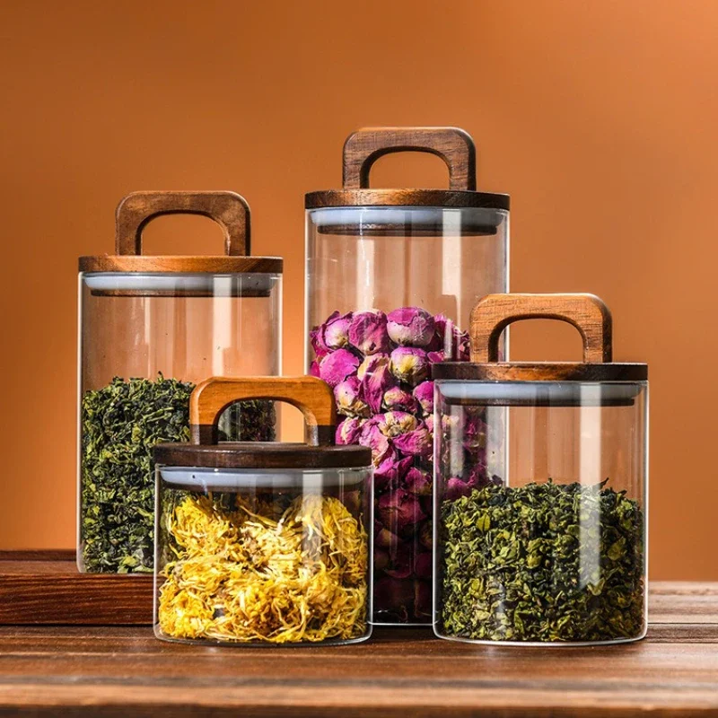 Clear Glass Jar with Bamboo Li - огляд і ціна Food Storage Glass Jar