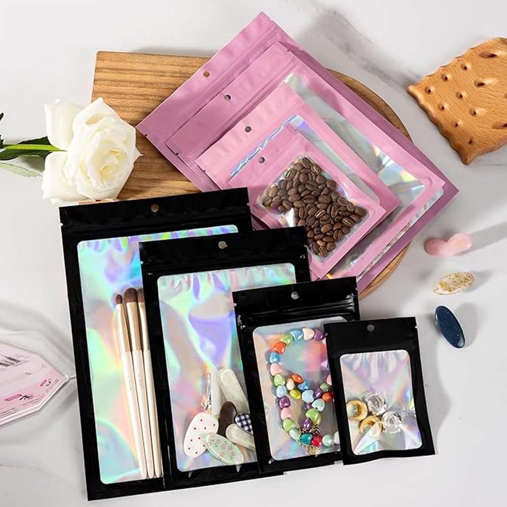 10-1000Pcs Holographic Ziplock - огляд і ціна Food Storage Zip Lock Bags