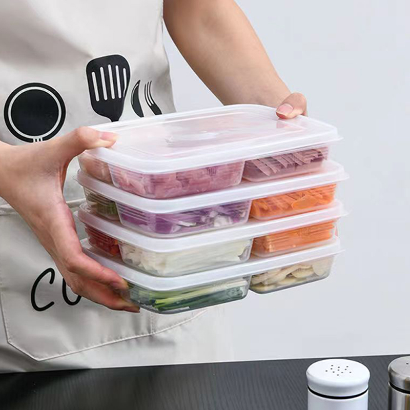 New【4 Grids Plastic Storage Bo - огляд і ціна Food Storage With Compartments