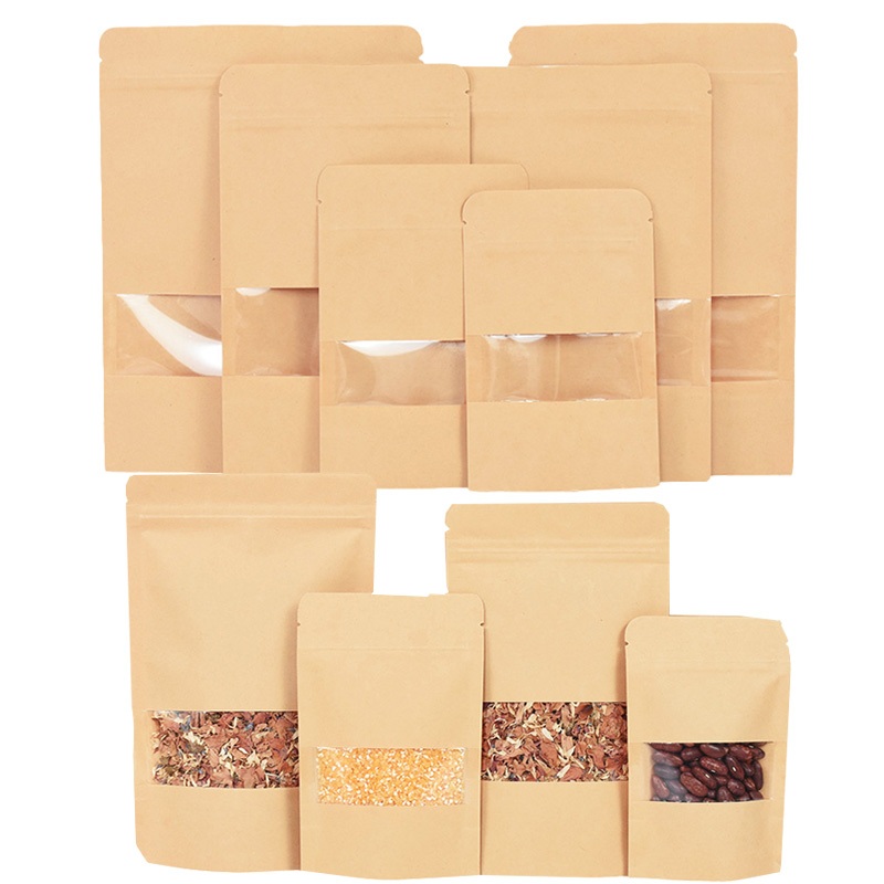 20/50pcs Kraft Paper Zip Lock  - огляд і ціна Food Storage Zip Lock Bags