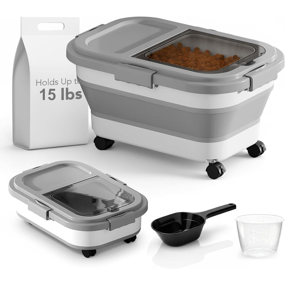 15 Lbs Dog/Cat Food Storage Co - огляд і ціна Food Storage With Wheels