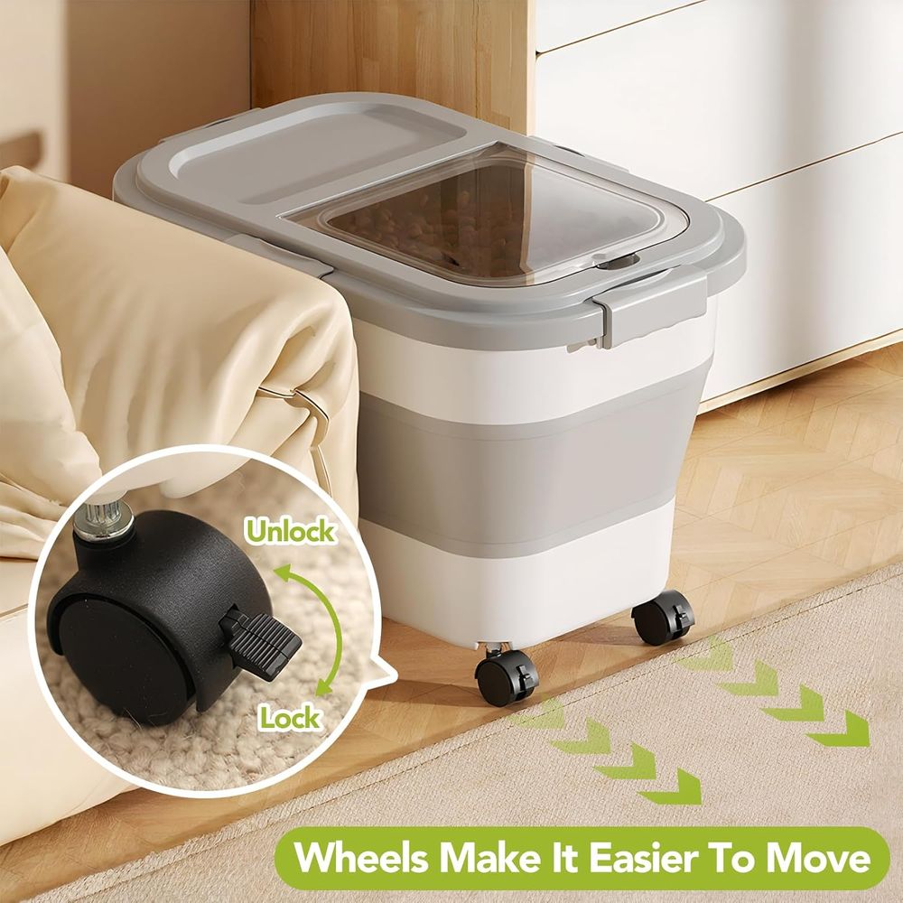15 Lbs Dog/Cat Food Storage Co - огляд і ціна Food Storage With Wheels