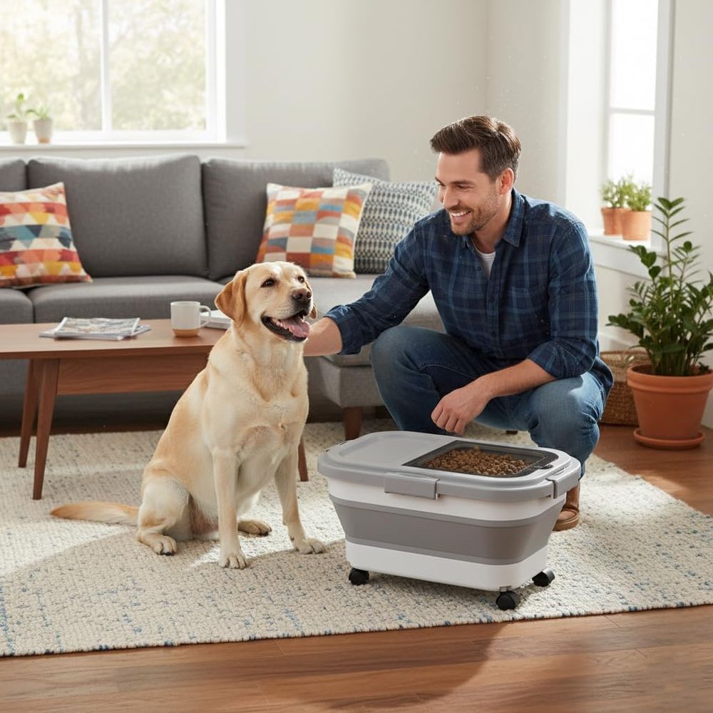 15 Lbs Dog/Cat Food Storage Co - огляд і ціна Food Storage With Wheels