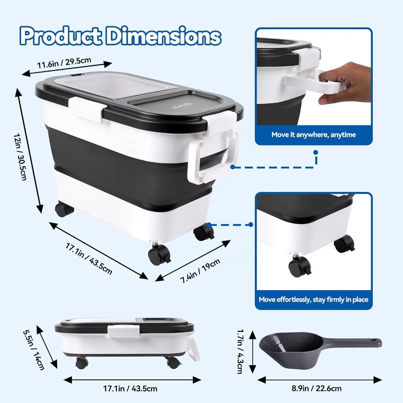 Dog Food Storage Container 20- - огляд і ціна Food Storage With Wheels