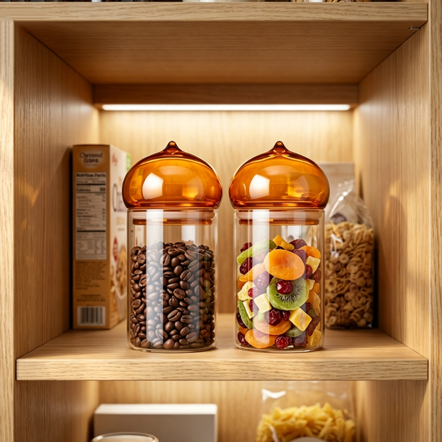Amber Lid Glass Storage Jar, H - огляд і ціна Food Storage Glass Jar