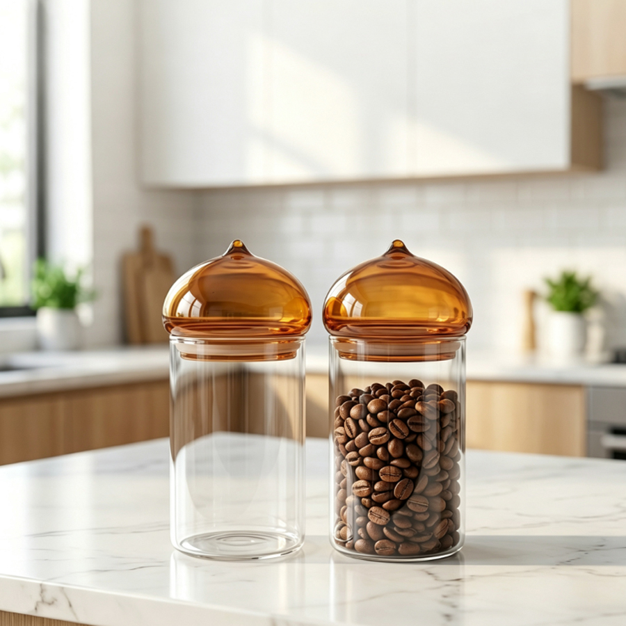 Amber Lid Glass Storage Jar, H - огляд і ціна Food Storage Glass Jar