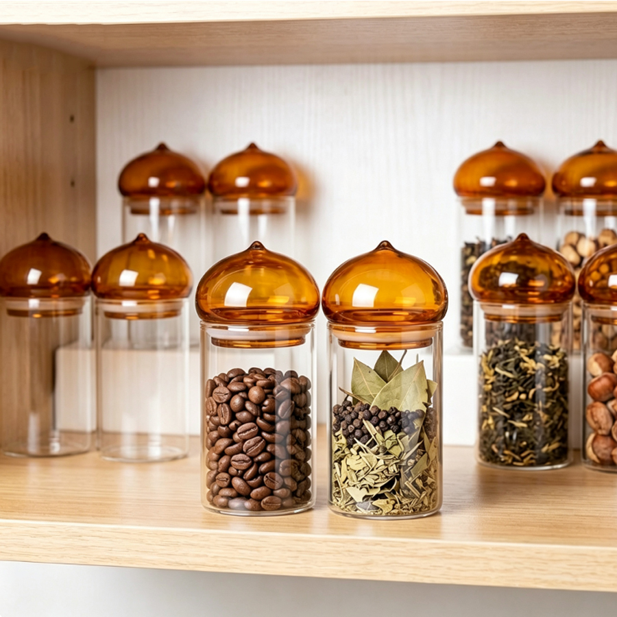Amber Lid Glass Storage Jar, H - огляд і ціна Food Storage Glass Jar