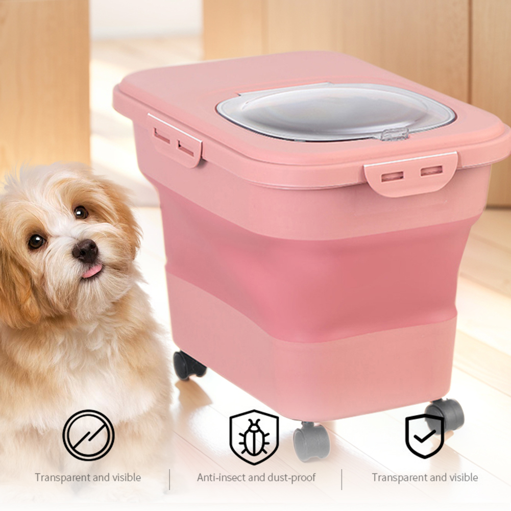 Collapsible Dry Cat Food Box 2 - огляд і ціна Food Storage With Wheels